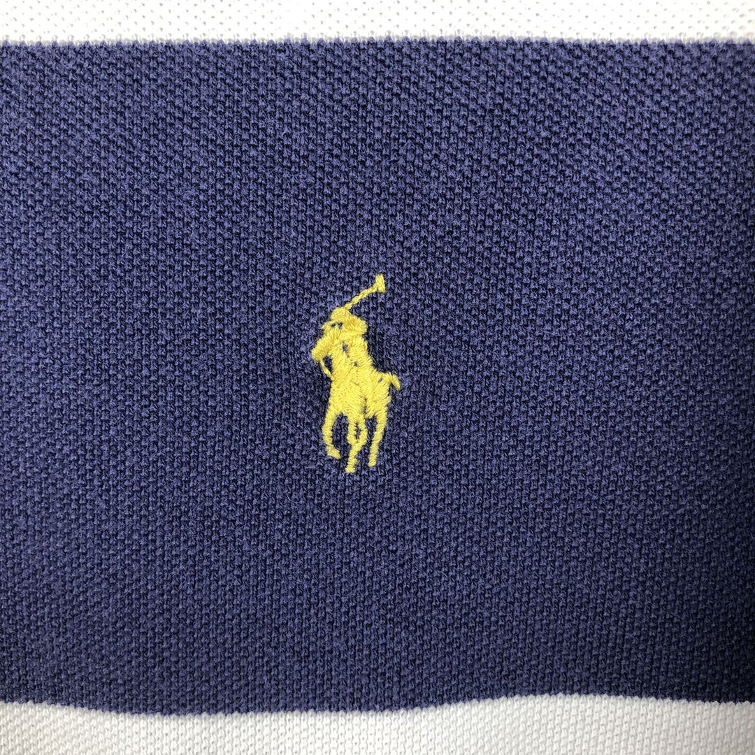 Ralph Lauren POLO by Ralph Lauren short sleeve striped polo shirt, men's size M cotton navy blue type Vintage Second Hand