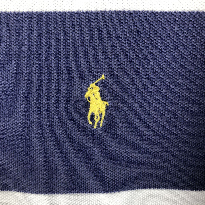 Ralph Lauren POLO by Ralph Lauren short sleeve striped polo shirt, men's size M cotton navy blue type Vintage Second Hand