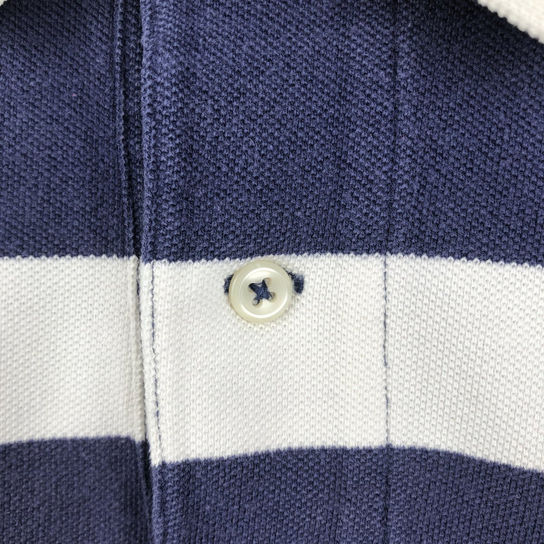 Ralph Lauren POLO by Ralph Lauren short sleeve striped polo shirt, men's size M cotton navy blue type Vintage Second Hand