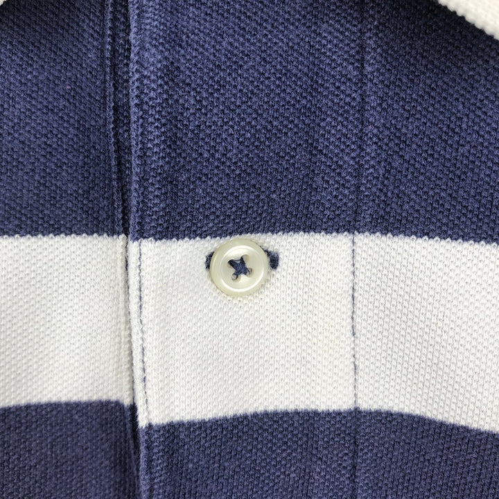Ralph Lauren POLO by Ralph Lauren short sleeve striped polo shirt, men's size M cotton navy blue type Vintage Second Hand