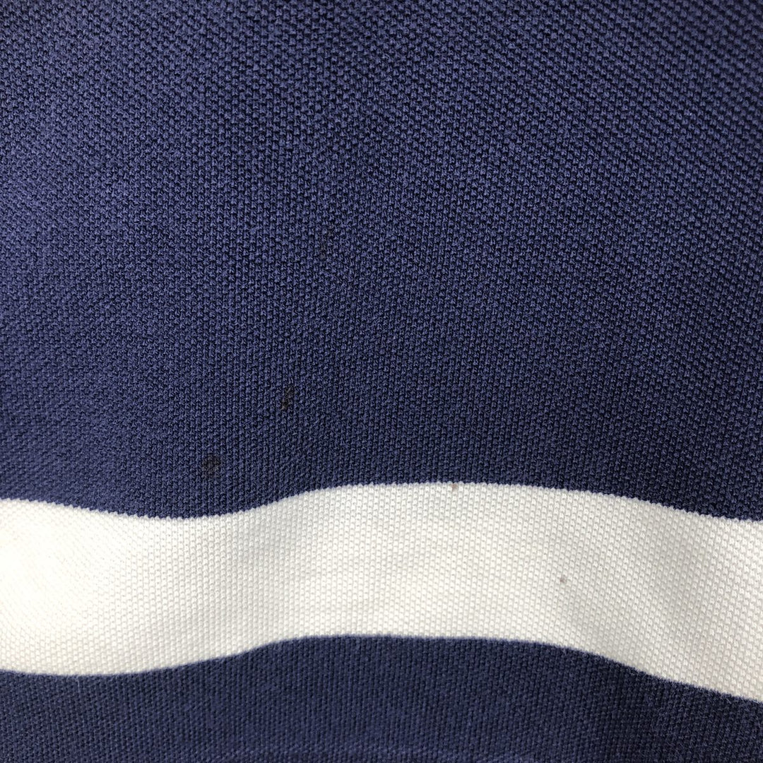 Ralph Lauren POLO by Ralph Lauren short sleeve striped polo shirt, men's size M cotton navy blue type Vintage Second Hand