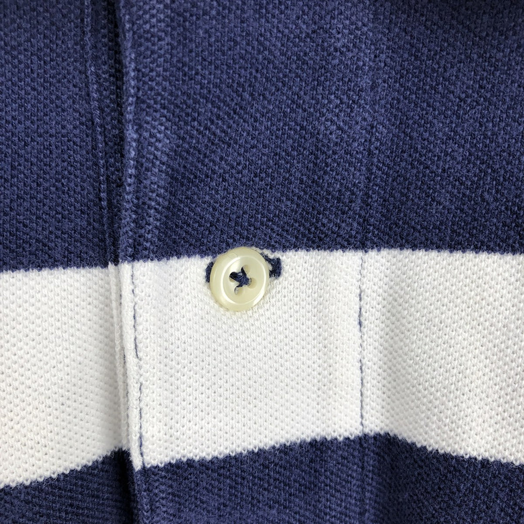 Ralph Lauren POLO by Ralph Lauren short sleeve striped polo shirt, men's XL size cotton white type Vintage Second Hand