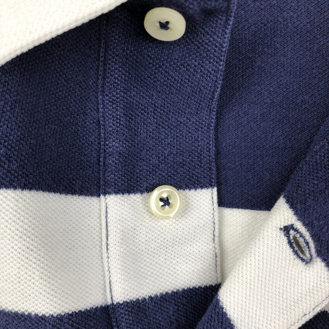 Ralph Lauren POLO by Ralph Lauren short sleeve striped polo shirt, men's XL size cotton white type Vintage Second Hand