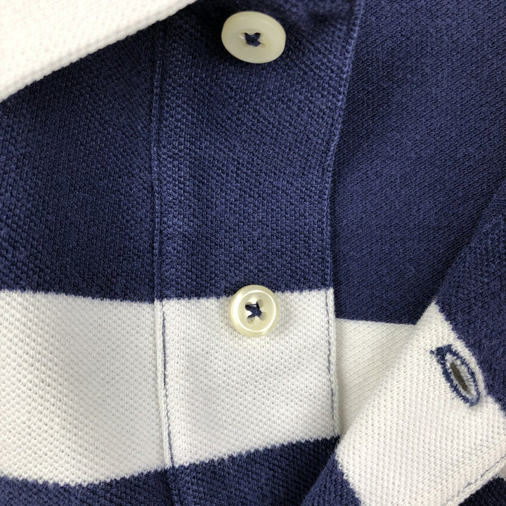 Ralph Lauren POLO by Ralph Lauren short sleeve striped polo shirt, men's XL size cotton white type Vintage Second Hand