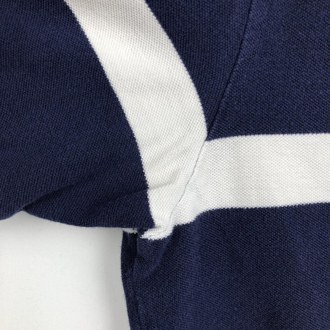 Ralph Lauren POLO by Ralph Lauren short sleeve striped polo shirt, men's XL size cotton white type Vintage Second Hand