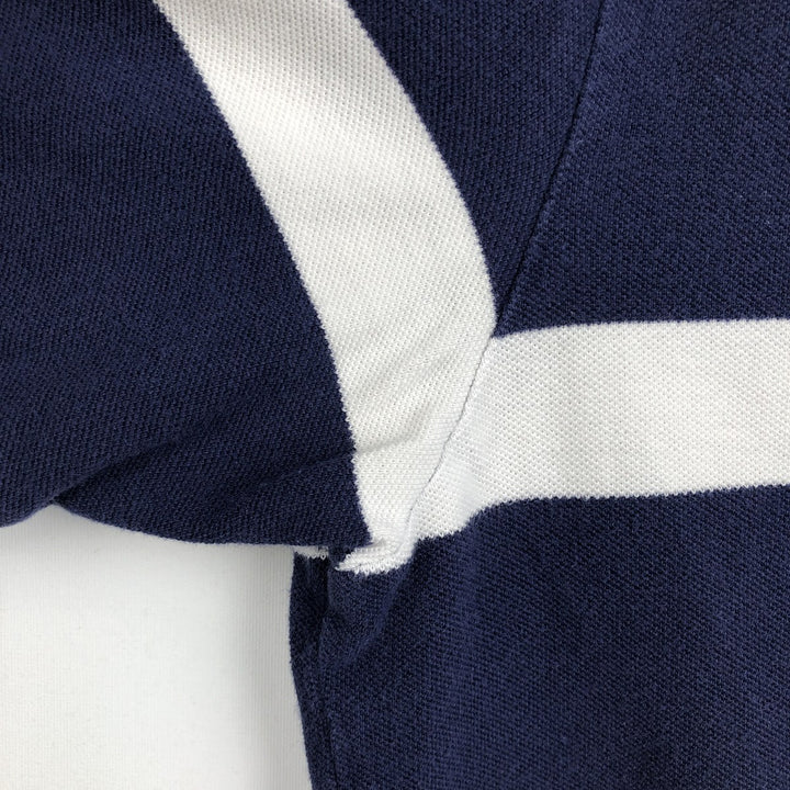 Ralph Lauren POLO by Ralph Lauren short sleeve striped polo shirt, men's XL size cotton white type Vintage Second Hand