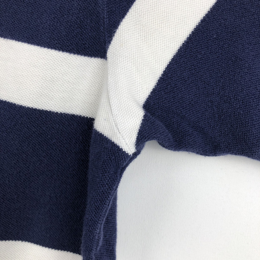 Ralph Lauren POLO by Ralph Lauren short sleeve striped polo shirt, men's XL size cotton white type Vintage Second Hand