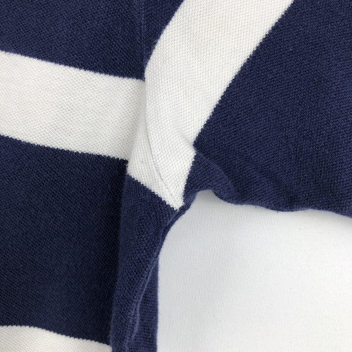 Ralph Lauren POLO by Ralph Lauren short sleeve striped polo shirt, men's XL size cotton white type Vintage Second Hand