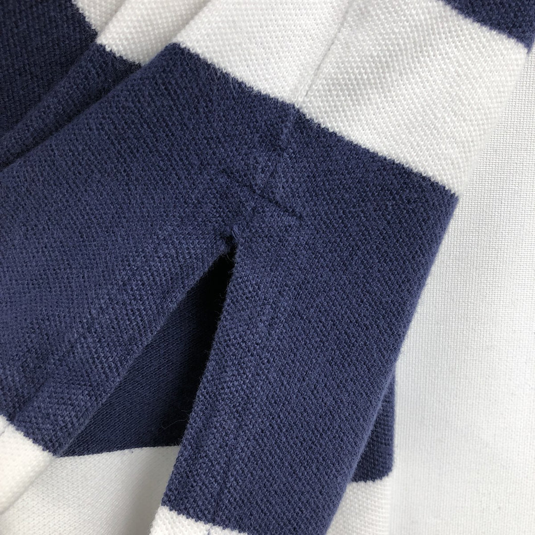 Ralph Lauren POLO by Ralph Lauren short sleeve striped polo shirt, men's XL size cotton white type Vintage Second Hand