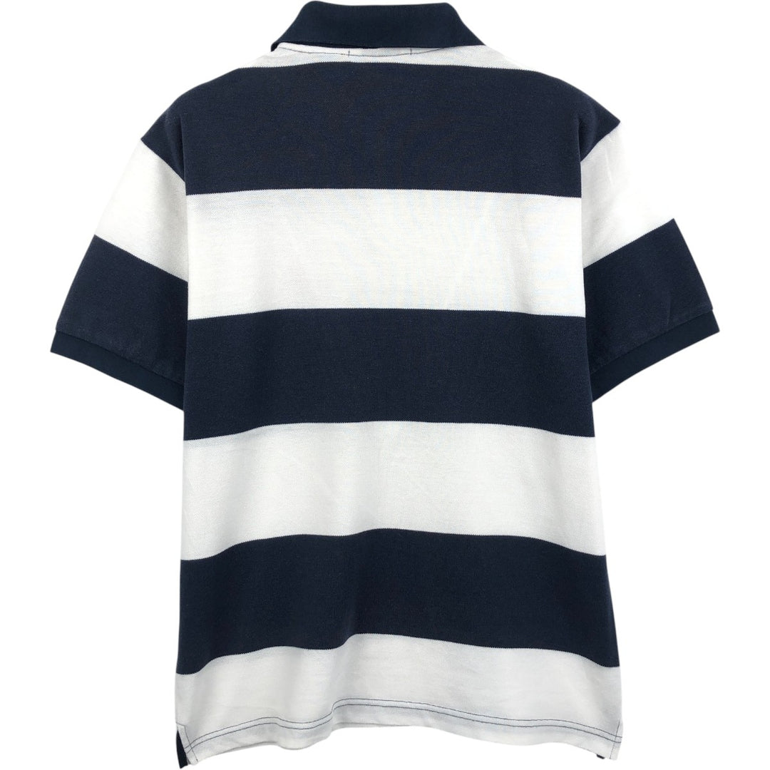 Ralph Lauren POLO by Ralph Lauren CUSTOM FIT short sleeve striped polo shirt men's size M cotton navy blue type Vintage Second Hand