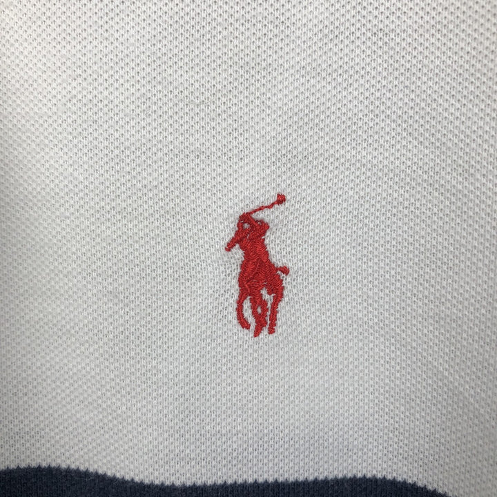 Ralph Lauren POLO by Ralph Lauren CUSTOM FIT short sleeve striped polo shirt men's size M cotton navy blue type Vintage Second Hand