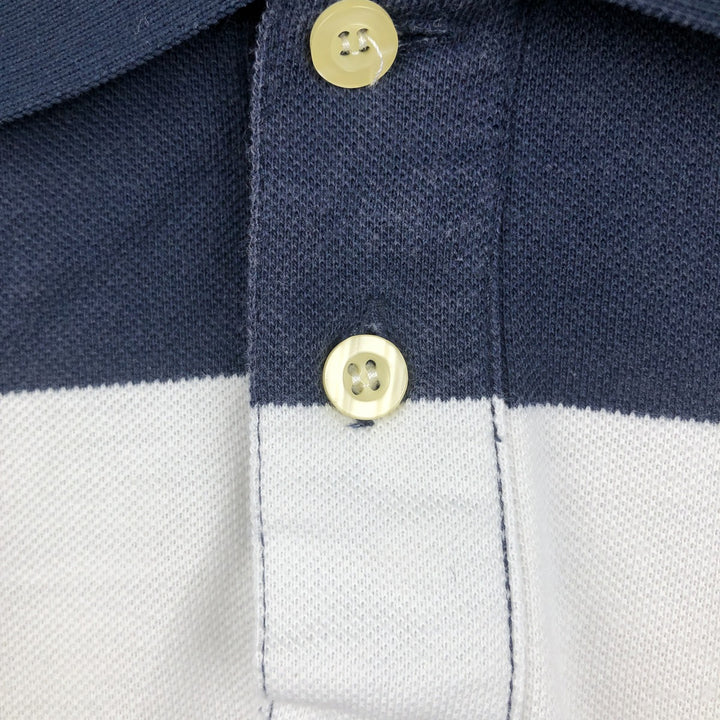 Ralph Lauren POLO by Ralph Lauren CUSTOM FIT short sleeve striped polo shirt men's size M cotton navy blue type Vintage Second Hand