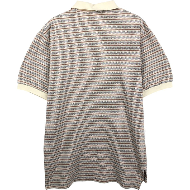 Ralph Lauren POLO by Ralph Lauren All-over print short-sleeve polo shirt, men's size L cotton Beige type Vintage Second Hand