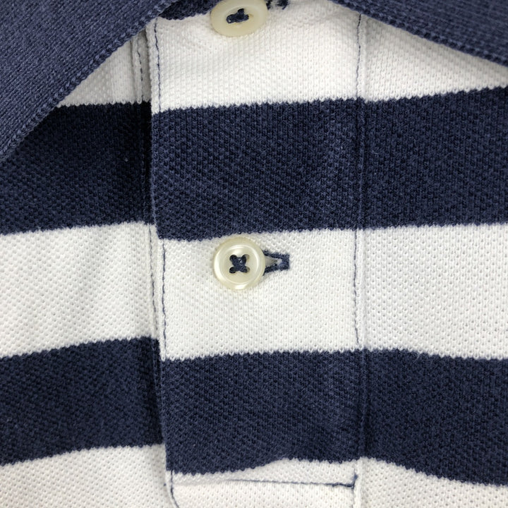 Ralph Lauren POLO by Ralph Lauren CUSTOM FIT Big Pony Short Sleeve Striped Polo Shirt Men's L size unclear white type Vintage Second Hand