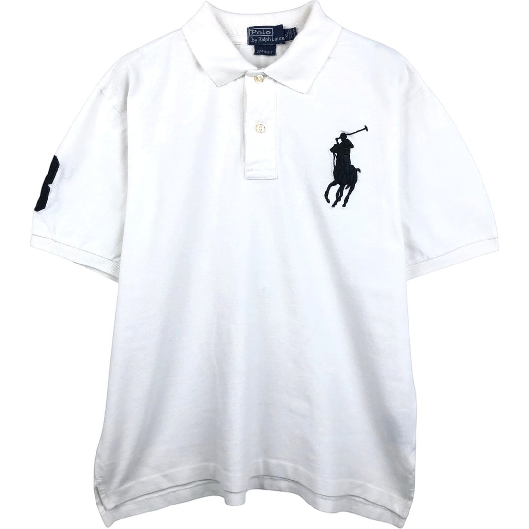 Ralph Lauren POLO by Ralph Lauren CUSTOM FIT Big Pony Short Sleeve Polo Shirt Men's XL cotton white type Vintage Second Hand