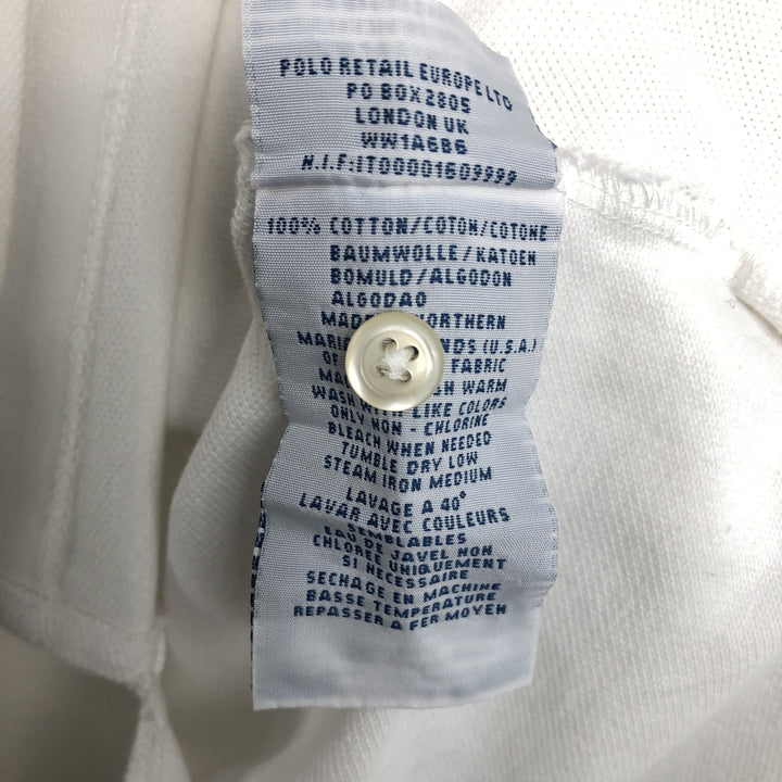 Ralph Lauren POLO by Ralph Lauren CUSTOM FIT Big Pony Short Sleeve Polo Shirt Men's XL cotton white type Vintage Second Hand