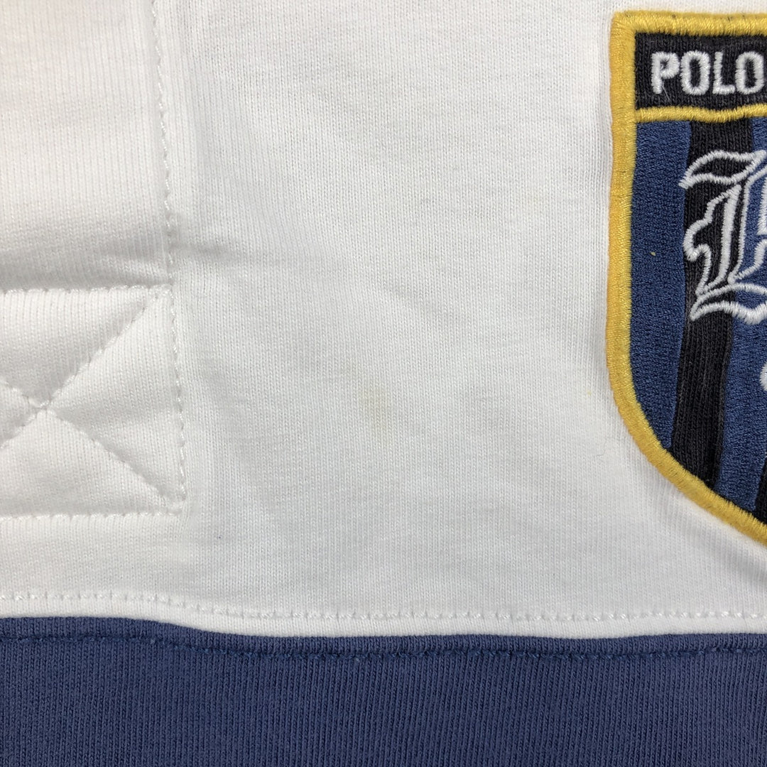 Ralph Lauren POLO JEANS COMPANY Striped Pattern Short-Sleeve Rugby Shirt, Men's Size L (approx.) cotton Blue type light blue Vintage Second Hand