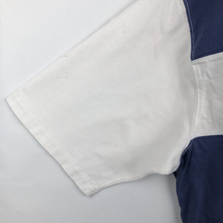 Ralph Lauren POLO JEANS COMPANY Striped Pattern Short-Sleeve Rugby Shirt, Men's Size L (approx.) cotton Blue type light blue Vintage Second Hand
