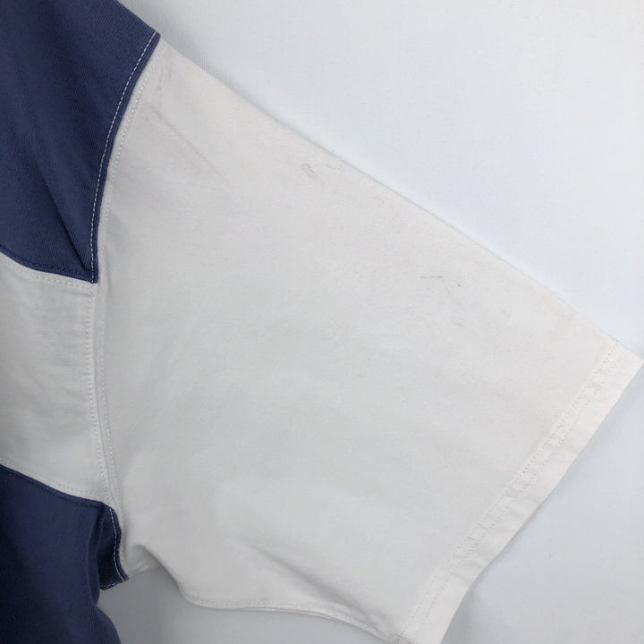 Ralph Lauren POLO JEANS COMPANY Striped Pattern Short-Sleeve Rugby Shirt, Men's Size L (approx.) cotton Blue type light blue Vintage Second Hand
