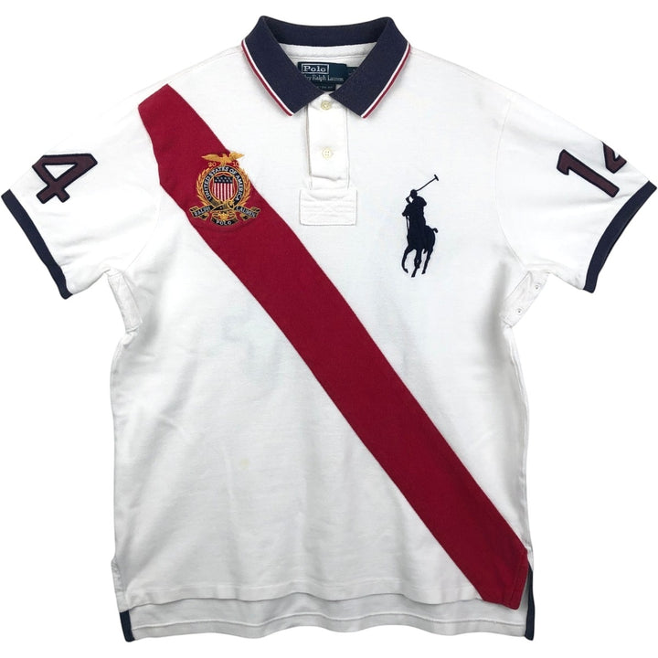 Ralph Lauren POLO by Ralph Lauren CUSTOM FIT Big Pony Short Sleeve Polo Shirt Men's L size cotton white type Vintage Second Hand