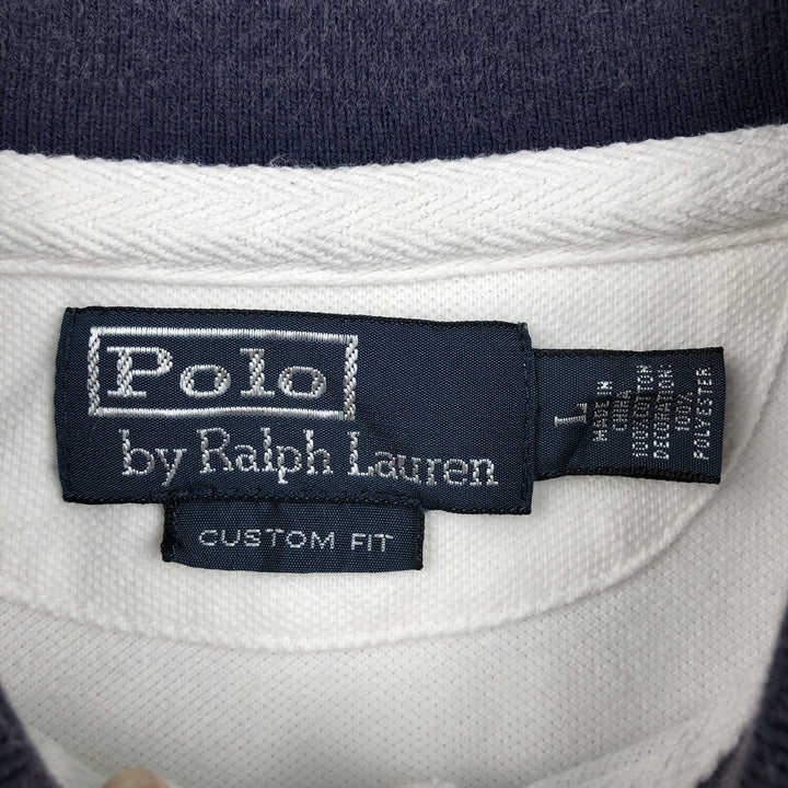 Ralph Lauren POLO by Ralph Lauren CUSTOM FIT Big Pony Short Sleeve Polo Shirt Men's L size cotton white type Vintage Second Hand