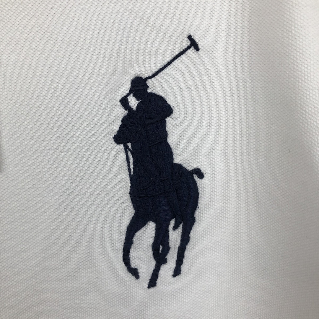 Ralph Lauren POLO by Ralph Lauren CUSTOM FIT Big Pony Short Sleeve Polo Shirt Men's L size cotton white type Vintage Second Hand