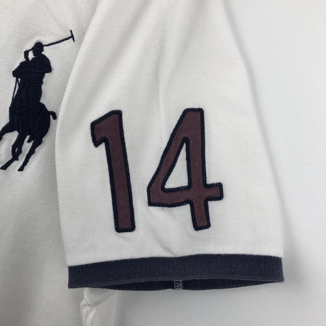 Ralph Lauren POLO by Ralph Lauren CUSTOM FIT Big Pony Short Sleeve Polo Shirt Men's L size cotton white type Vintage Second Hand