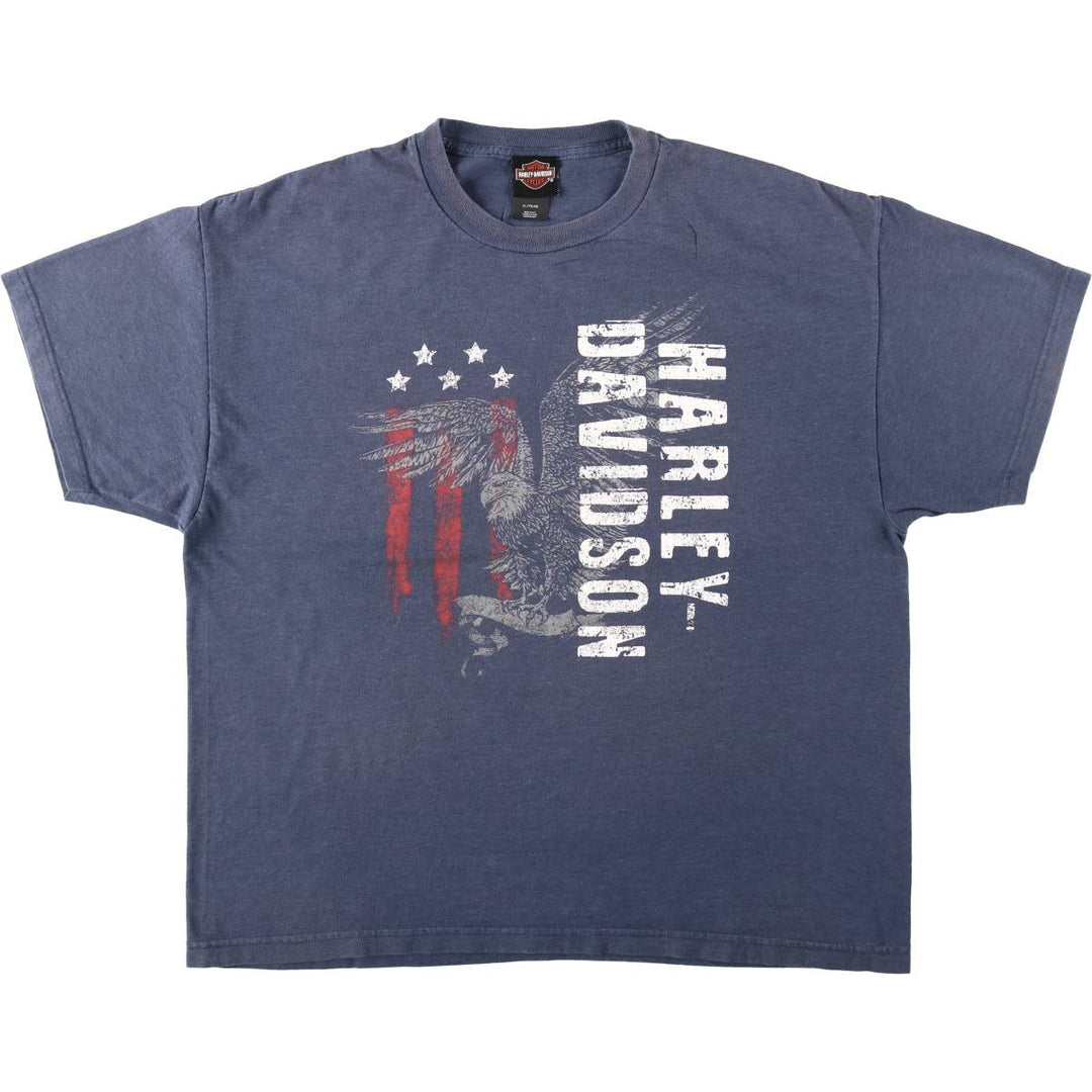 Harley-Davidson Eagle Pattern Motorcycle Bike T-shirt Men's XL cotton blue type Vintage Second Hand