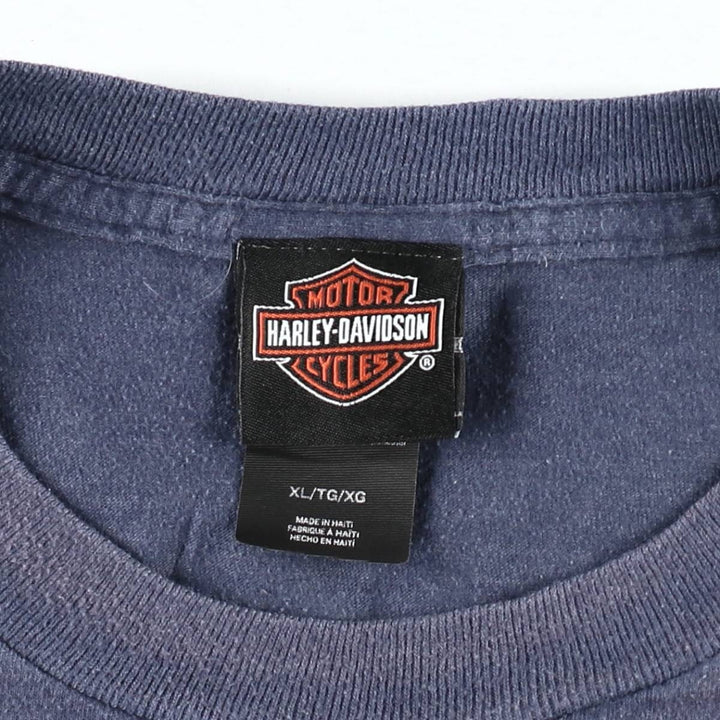 Harley-Davidson Eagle Pattern Motorcycle Bike T-shirt Men's XL cotton blue type Vintage Second Hand