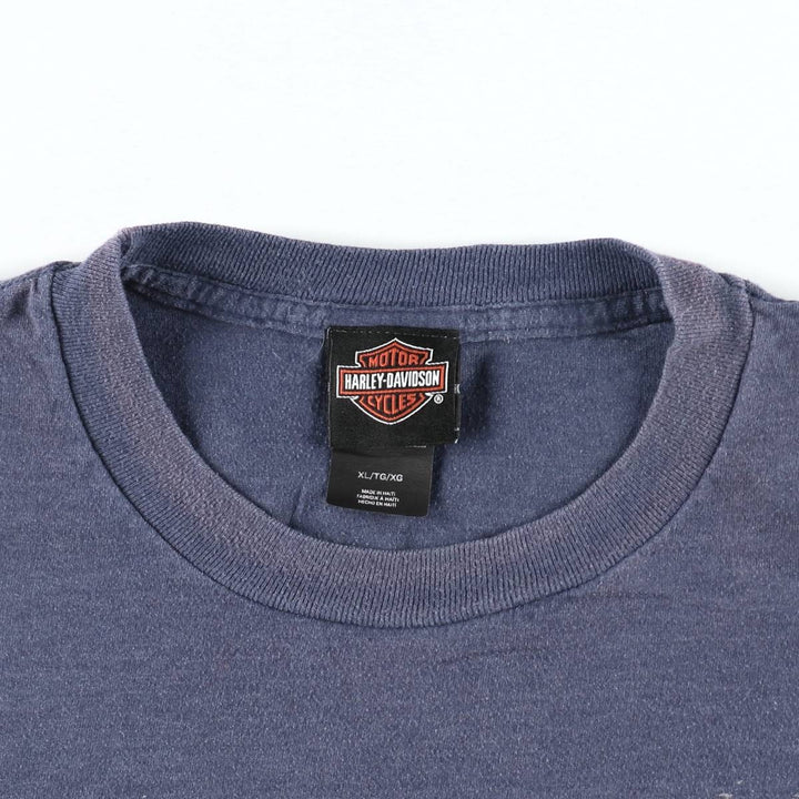 Harley-Davidson Eagle Pattern Motorcycle Bike T-shirt Men's XL cotton blue type Vintage Second Hand