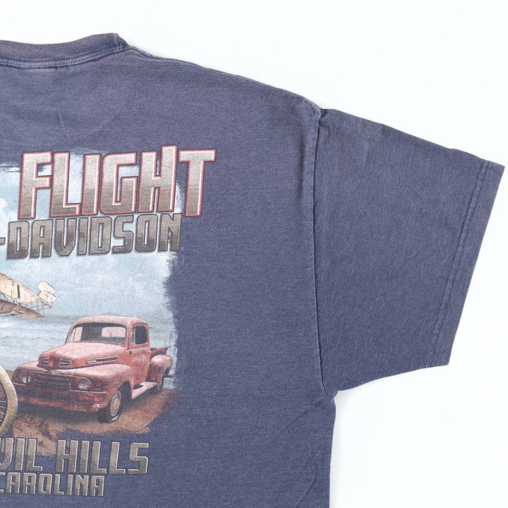 Harley-Davidson Eagle Pattern Motorcycle Bike T-shirt Men's XL cotton blue type Vintage Second Hand