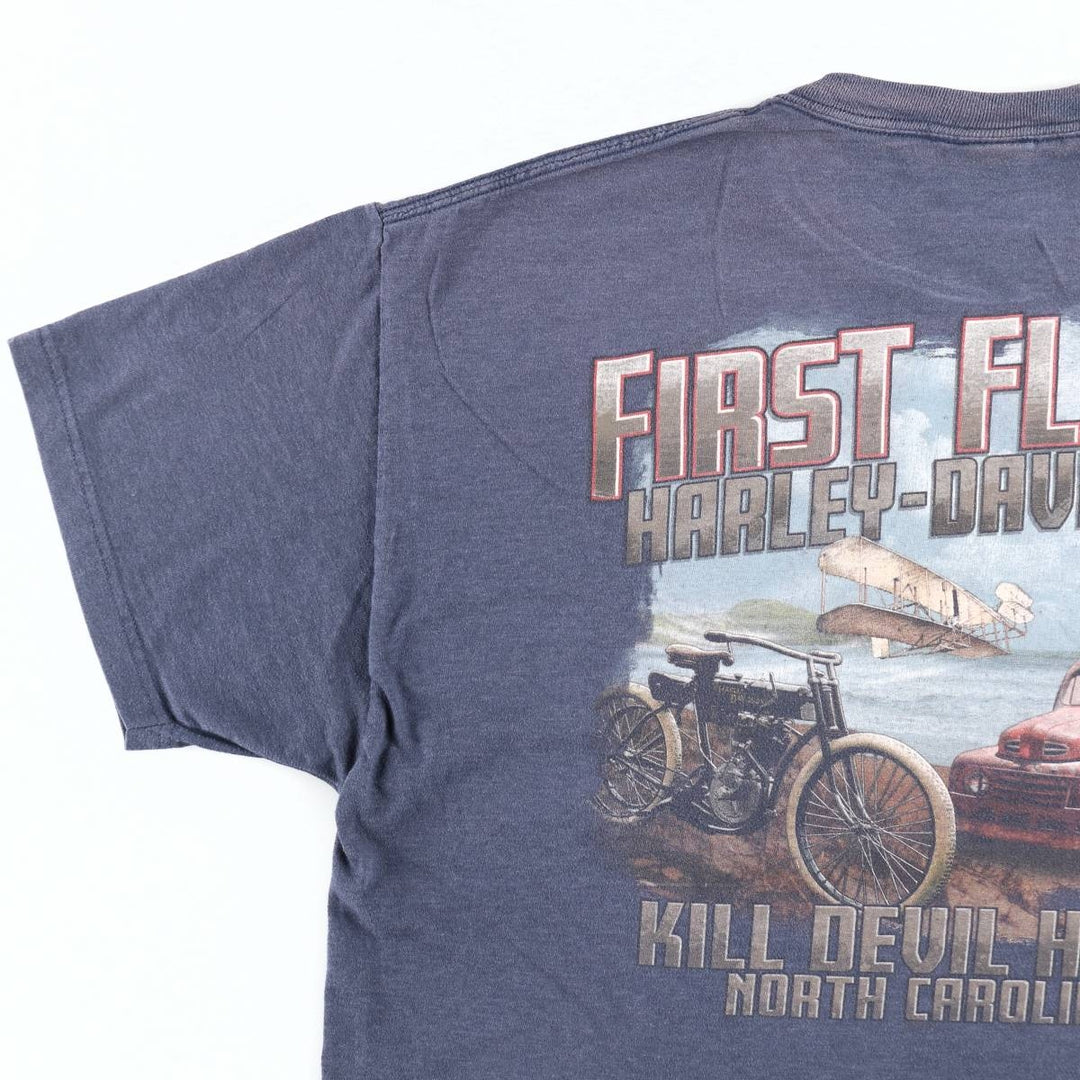 Harley-Davidson Eagle Pattern Motorcycle Bike T-shirt Men's XL cotton blue type Vintage Second Hand