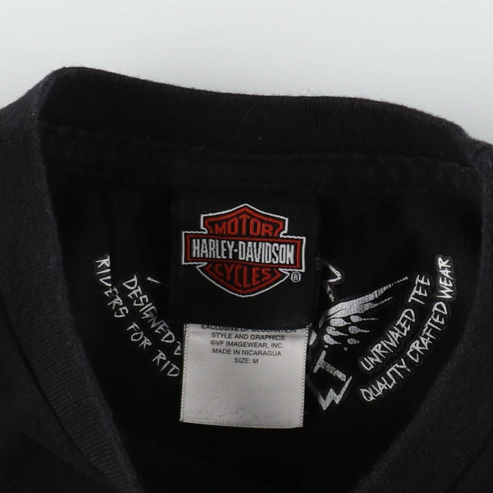 Harley-Davidson Pin-up Girl Motorcycle Bike T-shirt, Men's M size cotton black type Vintage Second Hand