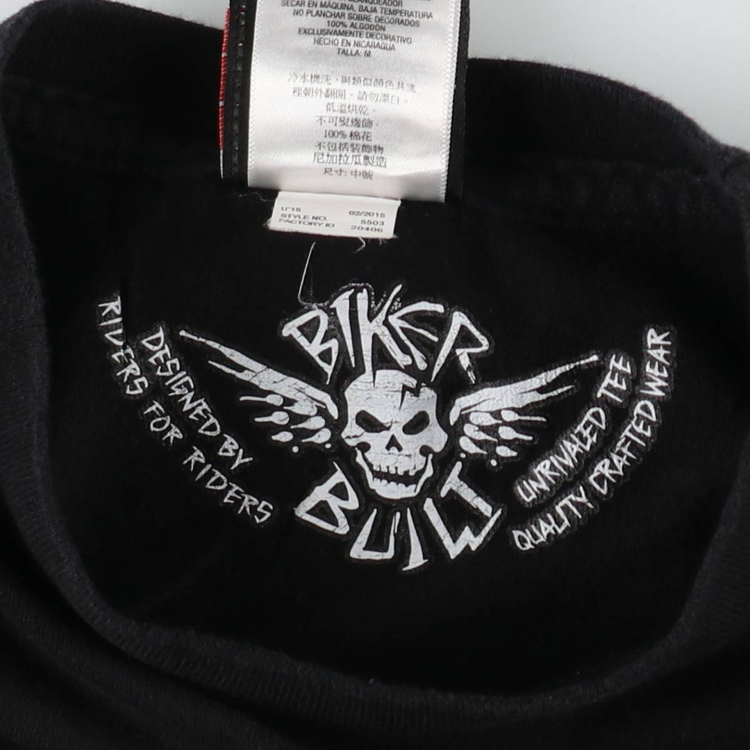 Harley-Davidson Pin-up Girl Motorcycle Bike T-shirt, Men's M size cotton black type Vintage Second Hand