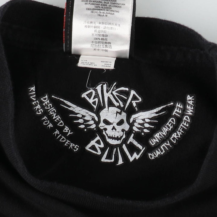 Harley-Davidson Pin-up Girl Motorcycle Bike T-shirt, Men's M size cotton black type Vintage Second Hand