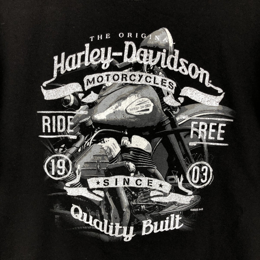 Harley-Davidson Motorcycle Bike T-shirt, Men's XL size cotton black type Vintage Second Hand