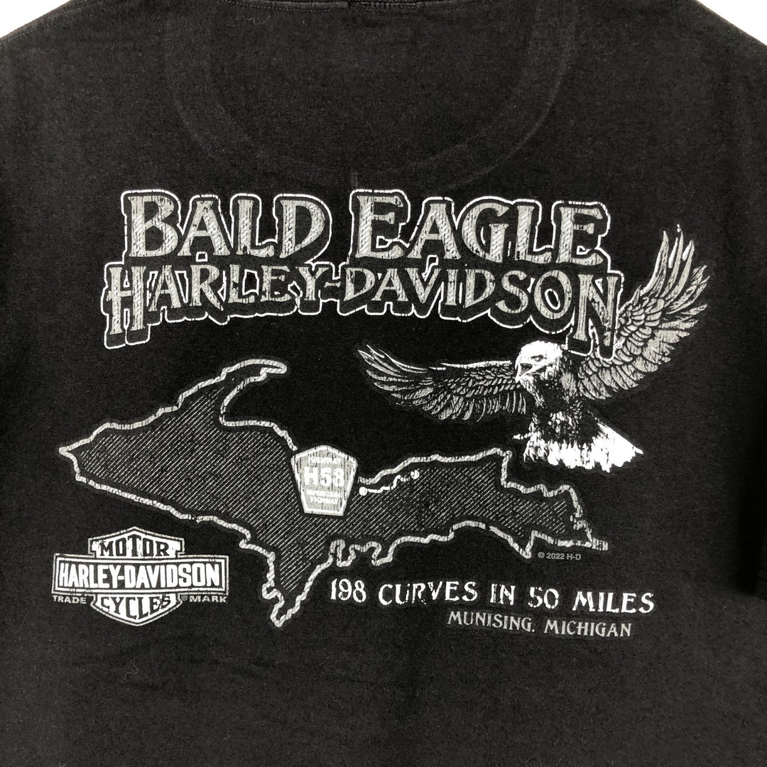 Harley-Davidson Motorcycle Bike T-shirt, Men's XL size cotton black type Vintage Second Hand