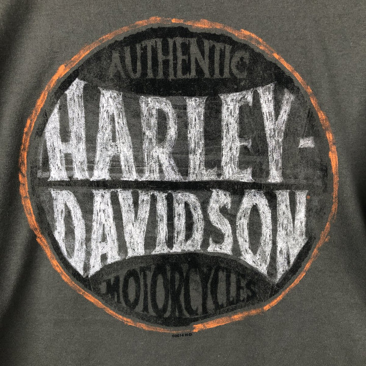 Harley-Davidson Motorcycle Bike T-shirt, Men's Size L cotton Khaki type Vintage Second Hand