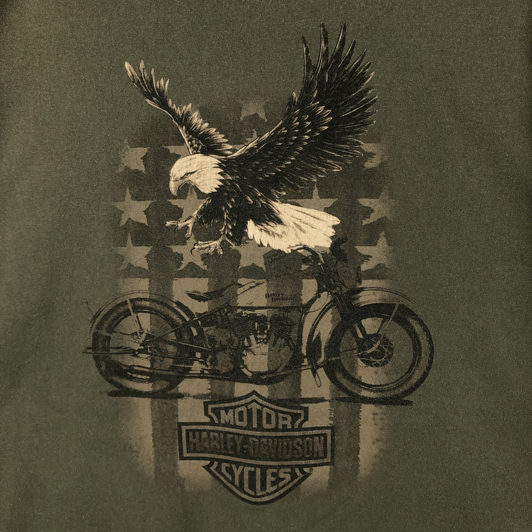 Harley-Davidson Eagle Pattern Motorcycle Bike T-shirt Men's XXL cotton Khaki type Vintage Second Hand
