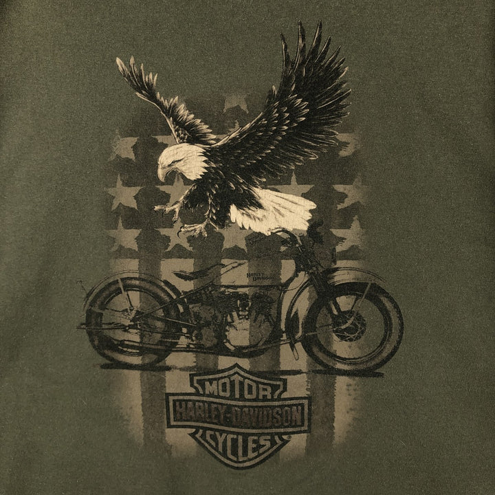 Harley-Davidson Eagle Pattern Motorcycle Bike T-shirt Men's XXL cotton Khaki type Vintage Second Hand