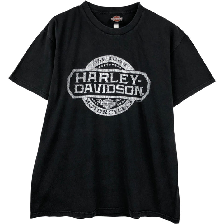 Harley-Davidson Motorcycle Bike T-shirt, Men's Size L cotton black type Vintage Second Hand