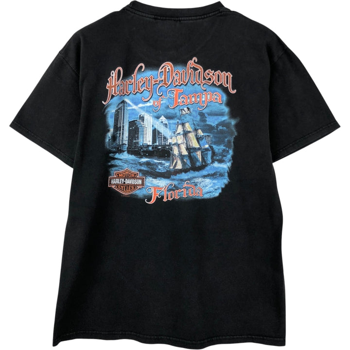 Harley-Davidson Motorcycle Bike T-shirt, Men's Size L cotton black type Vintage Second Hand