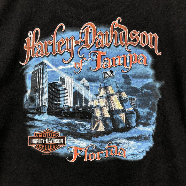 Harley-Davidson Motorcycle Bike T-shirt, Men's Size L cotton black type Vintage Second Hand