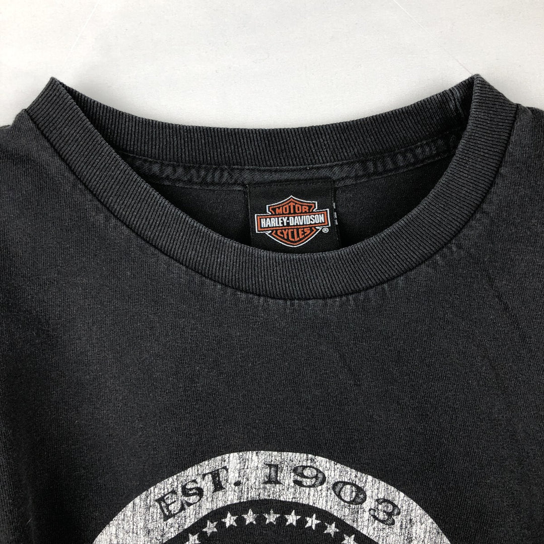 Harley-Davidson Motorcycle Bike T-shirt, Men's Size L cotton black type Vintage Second Hand