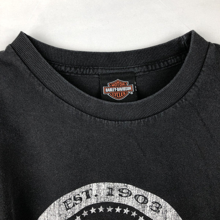 Harley-Davidson Motorcycle Bike T-shirt, Men's Size L cotton black type Vintage Second Hand