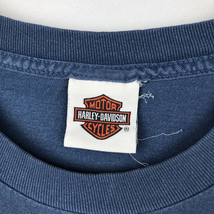Harley-Davidson Motorcycle Bike T-shirt, Men's XXL cotton blue type Vintage Second Hand