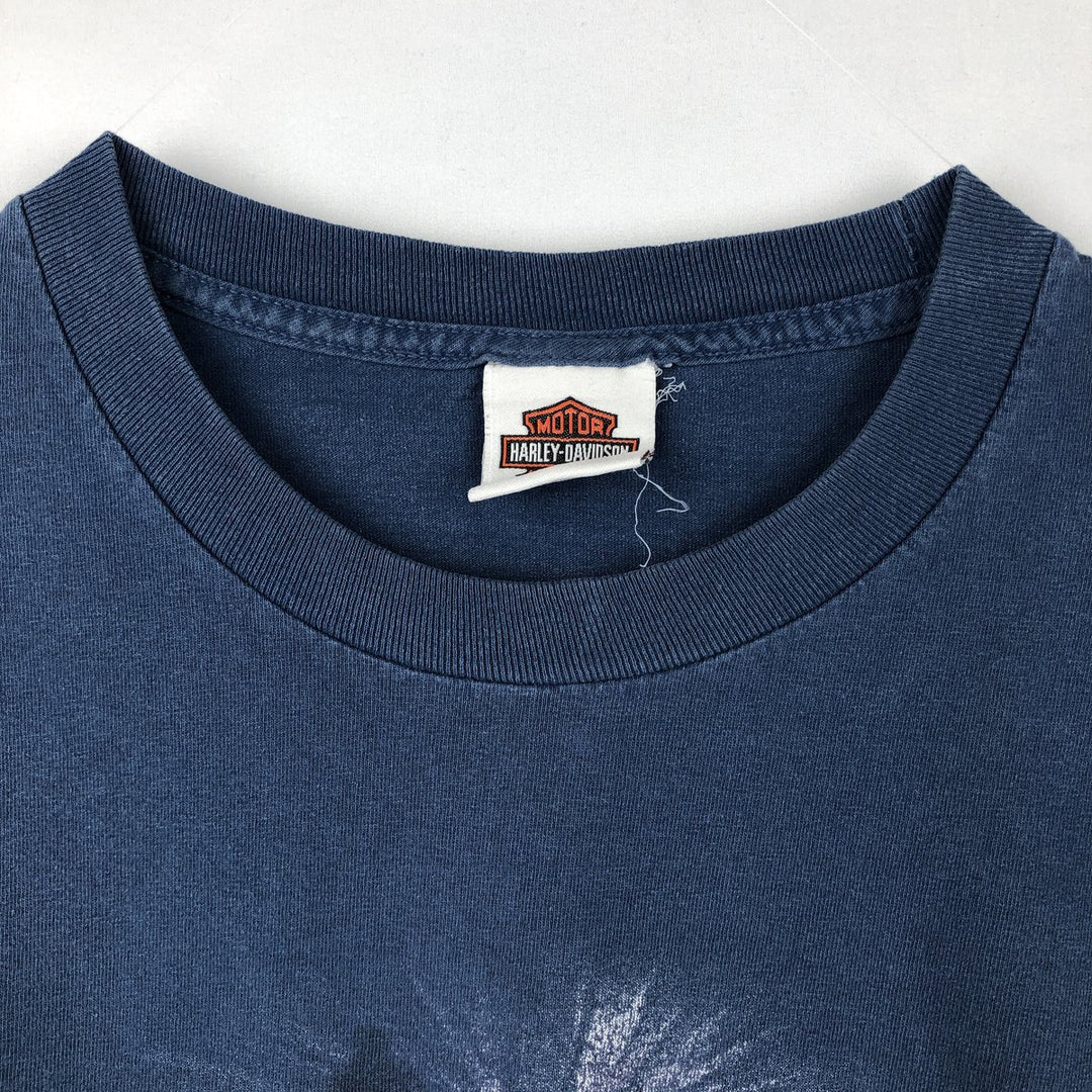 Harley-Davidson Motorcycle Bike T-shirt, Men's XXL cotton blue type Vintage Second Hand