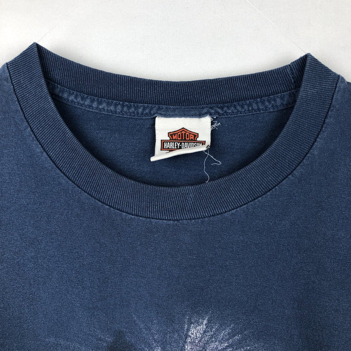 Harley-Davidson Motorcycle Bike T-shirt, Men's XXL cotton blue type Vintage Second Hand