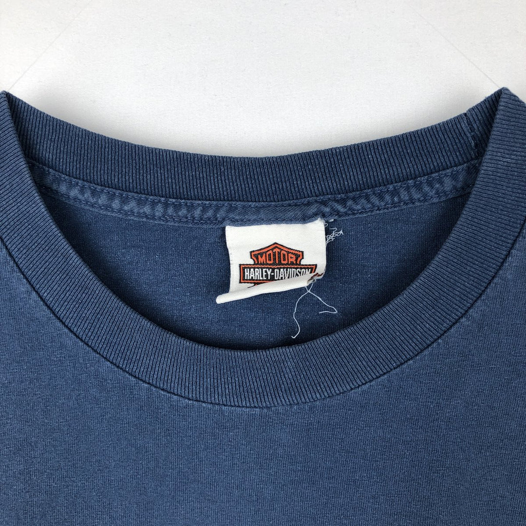 Harley-Davidson Motorcycle Bike T-shirt, Men's XXL cotton blue type Vintage Second Hand