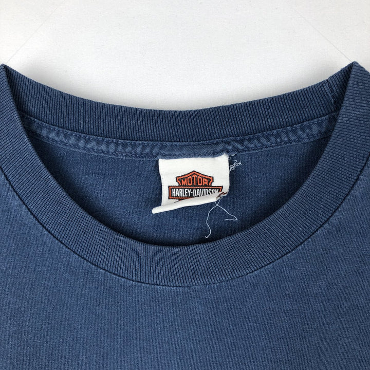 Harley-Davidson Motorcycle Bike T-shirt, Men's XXL cotton blue type Vintage Second Hand